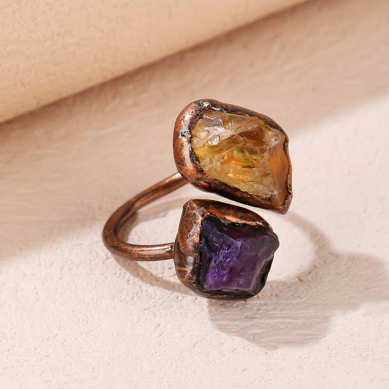 Vintage Natural Inlaid Stone Ring