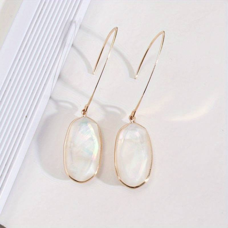 Vintage White Stone Dangling Earrings