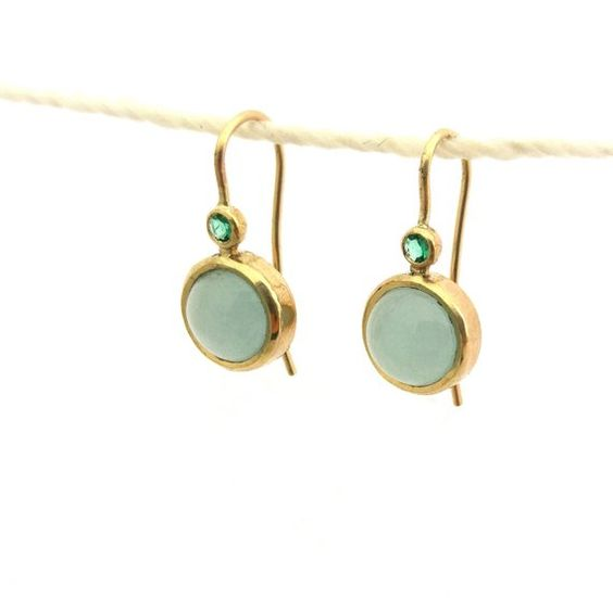 Vintage Green Gold Earrings