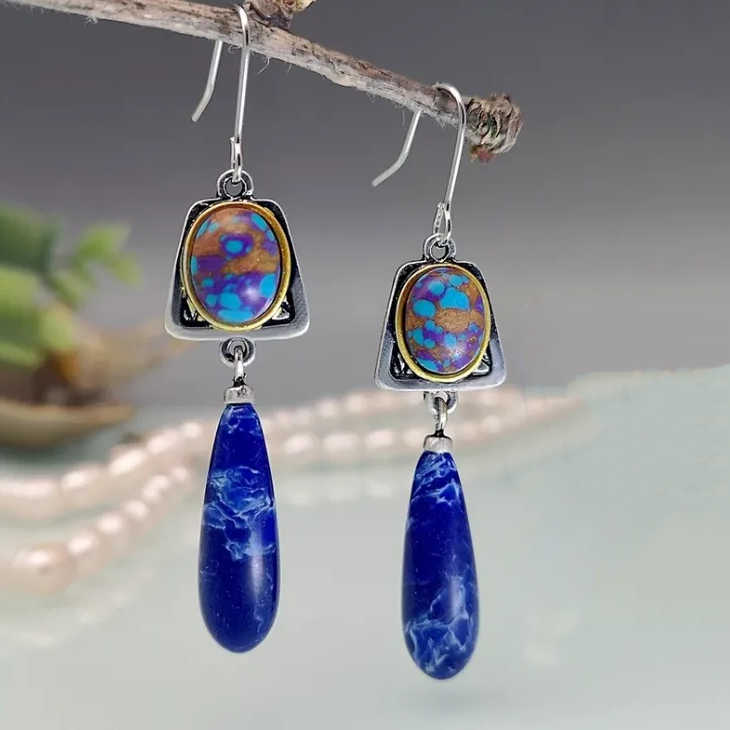 Vintage Blue Stone Earrings