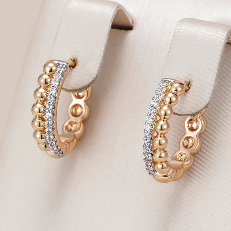 Elegant Golden Zirconia Earrings